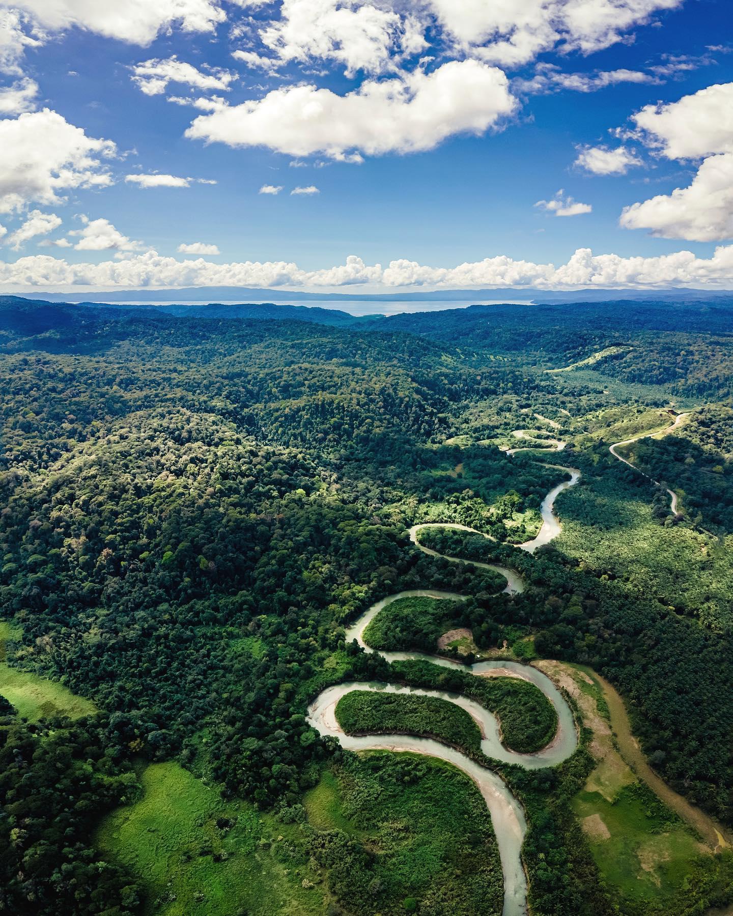 kurvenreiche Straße aus der Flugzeugansicht
